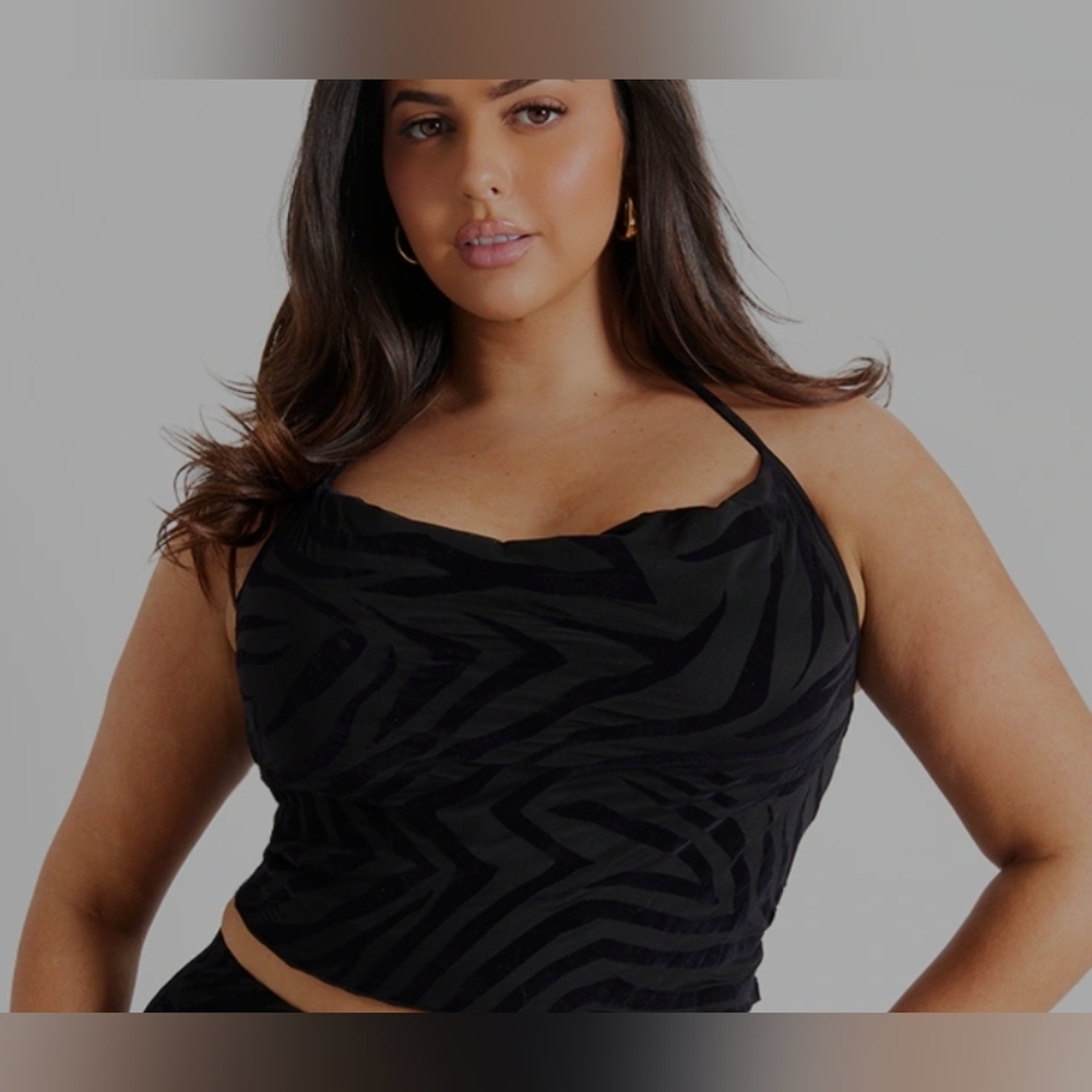 *SOLD* Zebra Print Cowl Neck Top